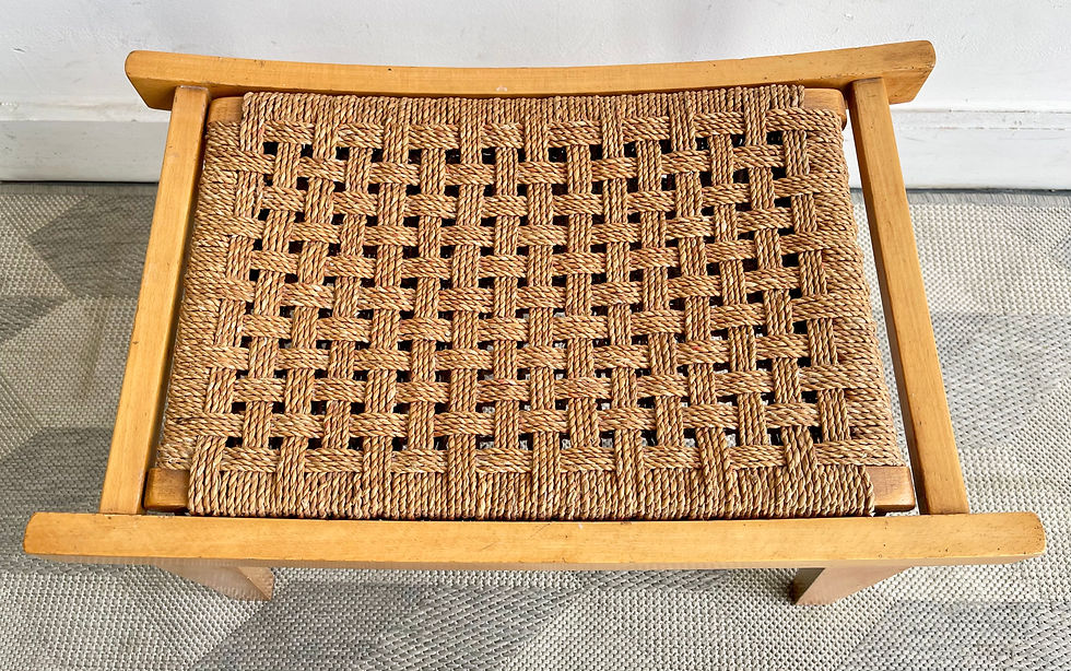 Miniature : Vintage Rope String Footstool
