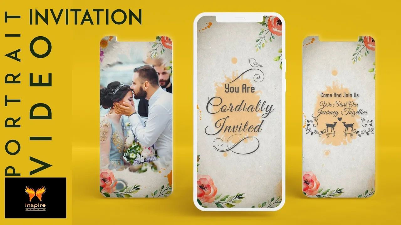 Unique wedding Invitation Portrait Video | Inspire studio | Template ID IS48