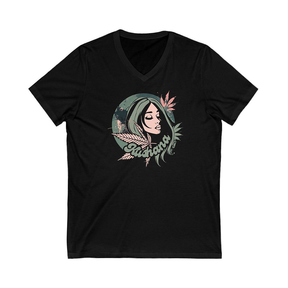 Thumbnail: V-Neck Tee - Kushana Branded Cannabis T-Shirt