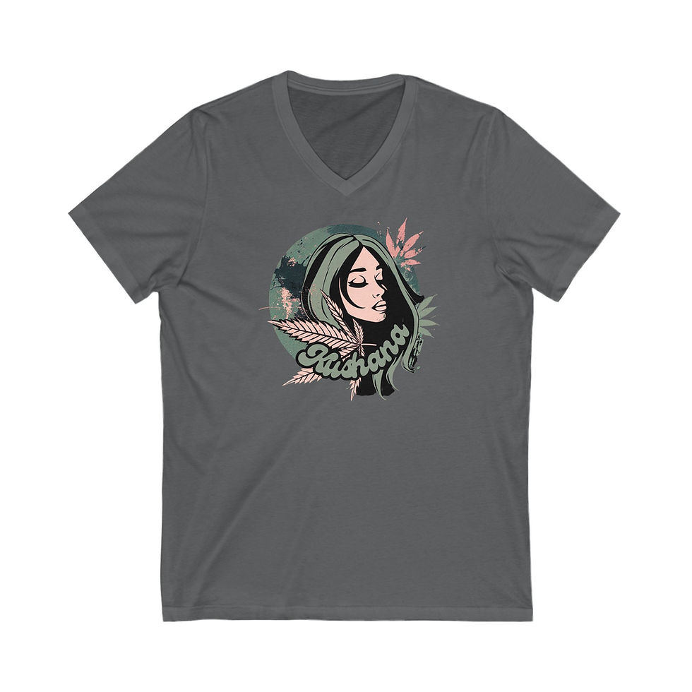 Thumbnail: V-Neck Tee - Kushana Branded Cannabis T-Shirt