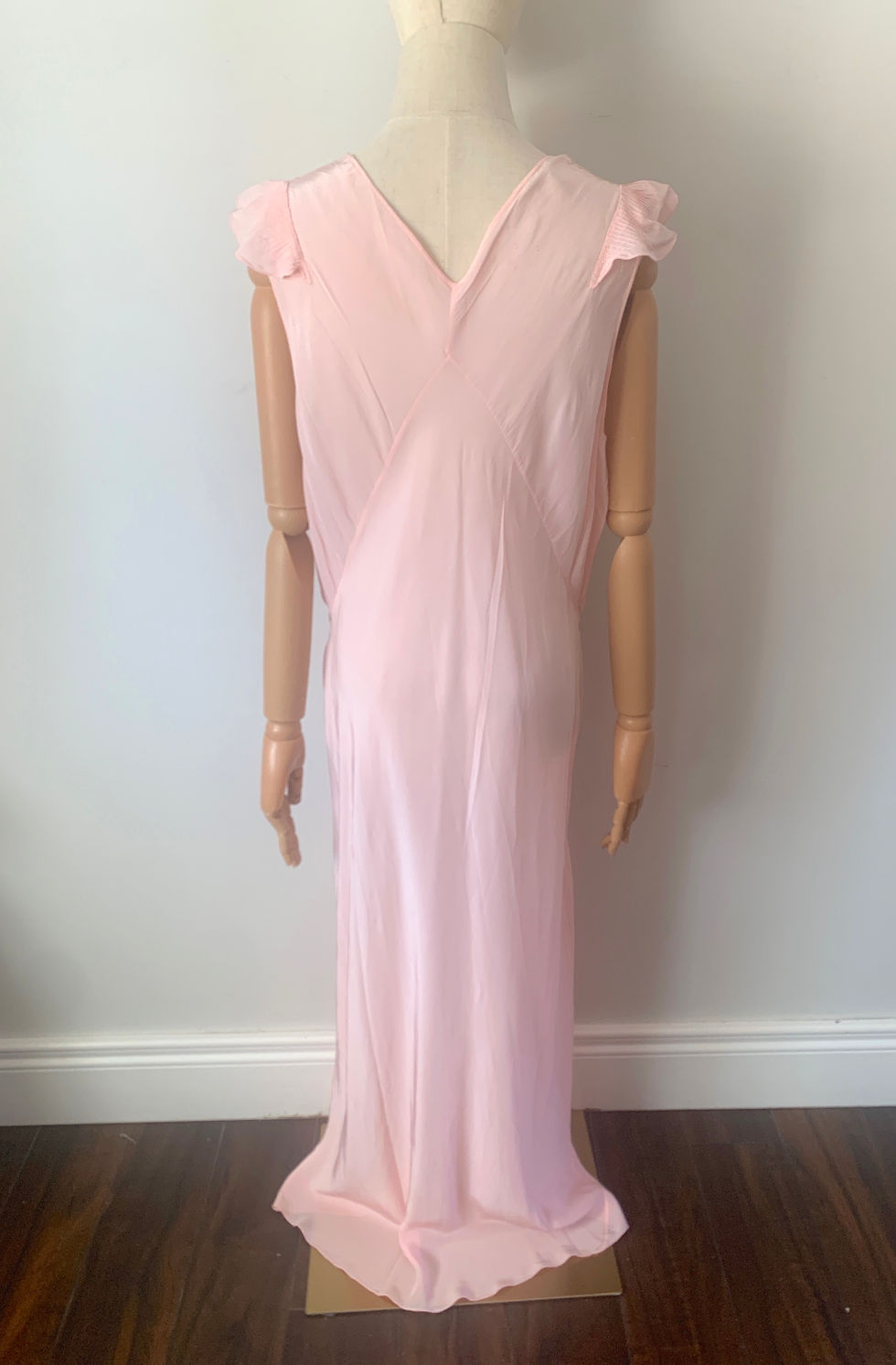 Thumbnail: RARE Antique 1940s Pure SILK Floor Length Gown with Lace