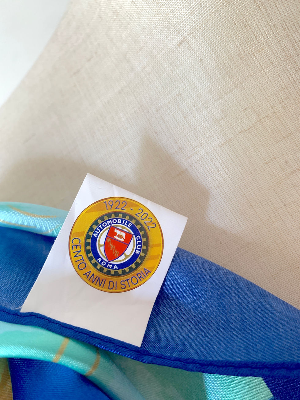 Thumbnail: RARE Vintage Automobile Club Rome Centenary Collectible Foulard Scarf