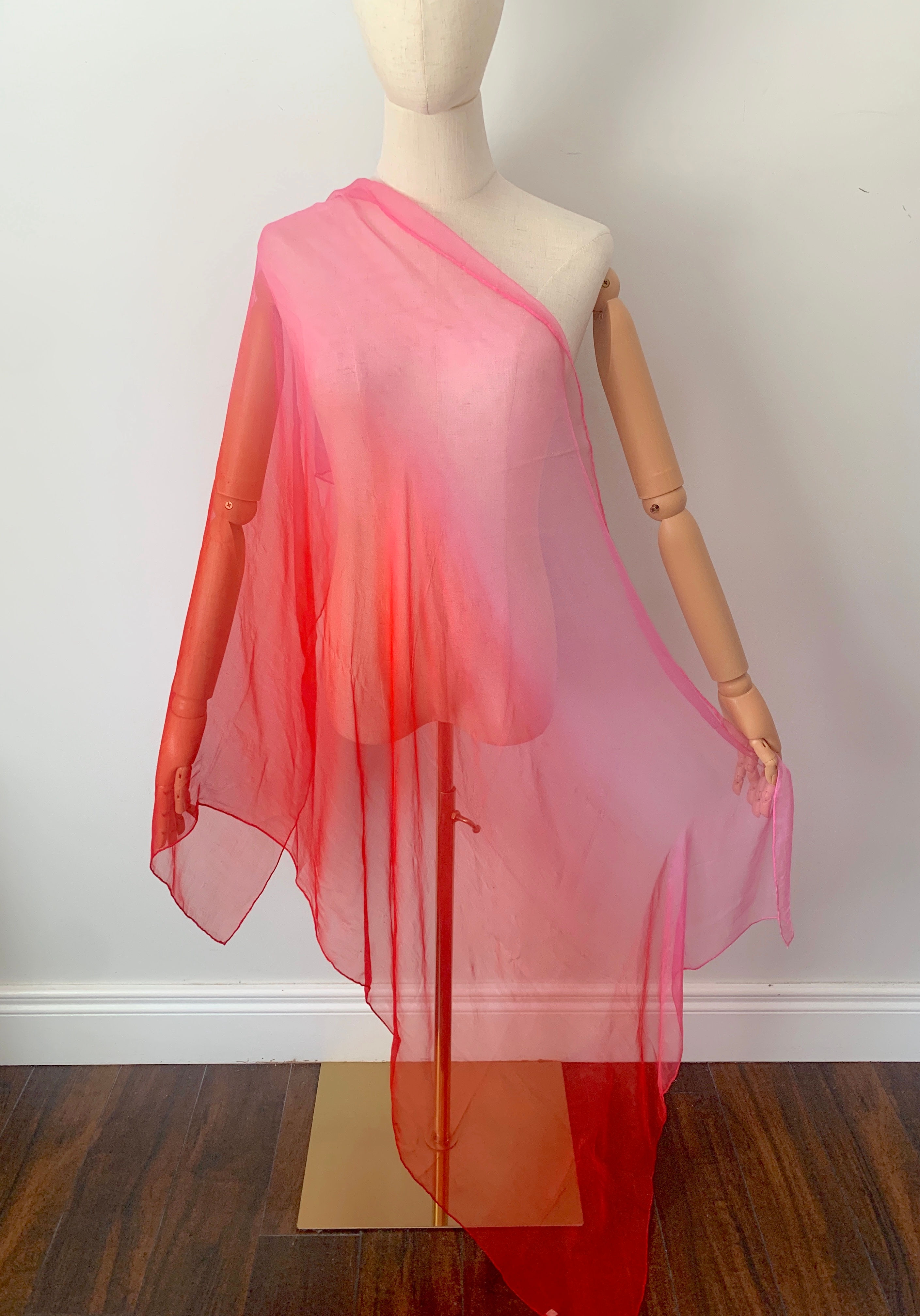 Vintage 100% Pure SILK Maxi Ombré Foulard