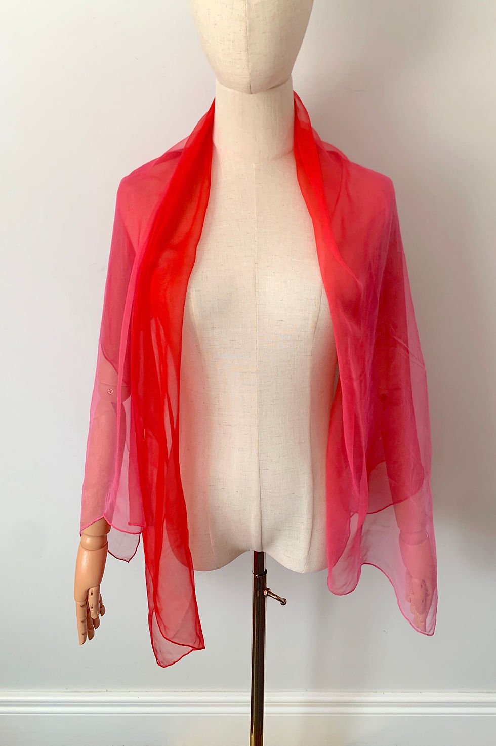 Thumbnail: Vintage 100% Pure SILK Maxi Ombré Foulard