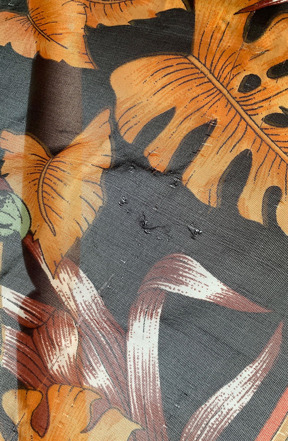 Thumbnail: 1970s Vintage 'Jungle Parrots' Print Black Foulard