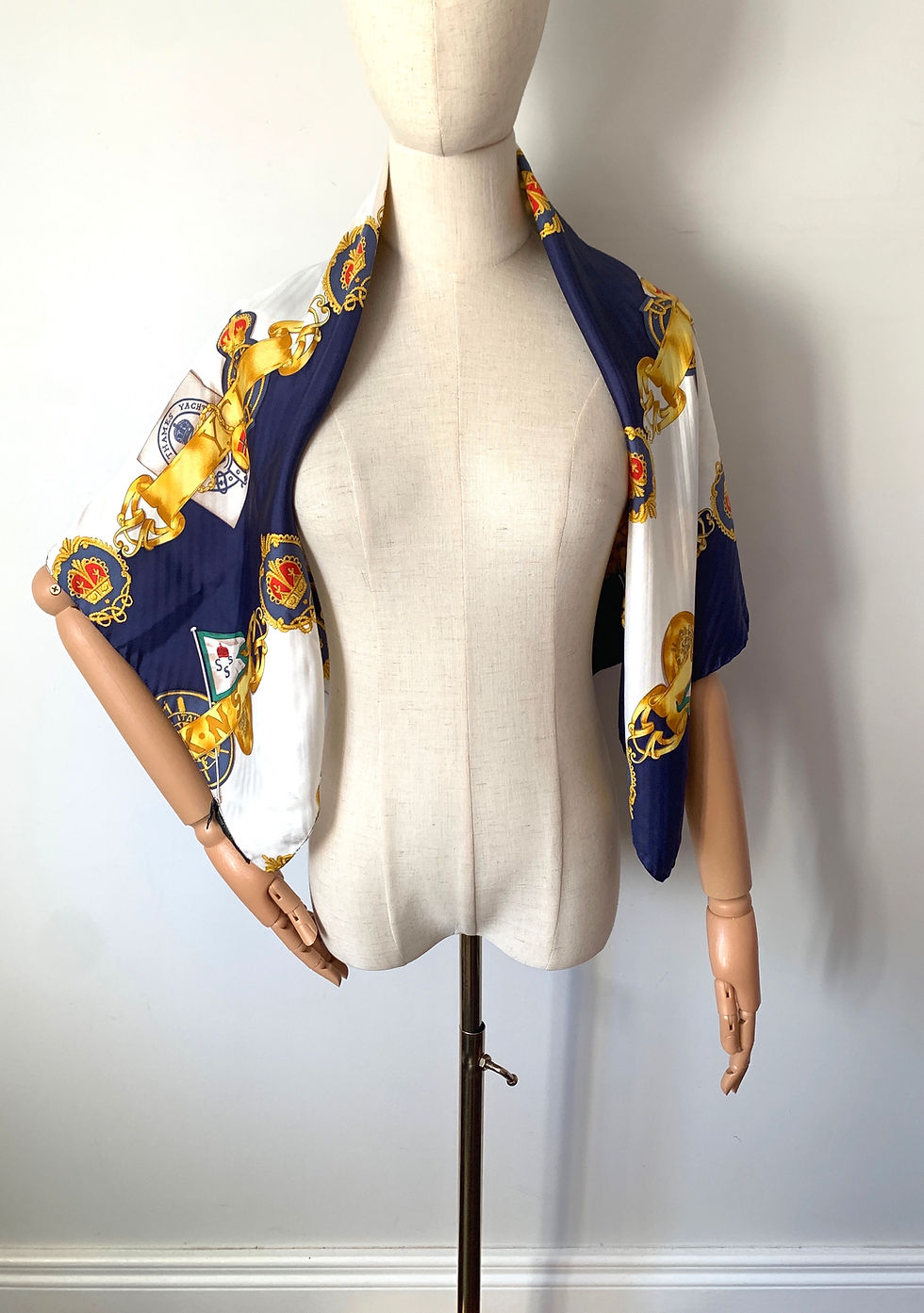 Thumbnail: Vintage 100% SILK Nazareno Gabrielli Nautical Foulard Made in Italy