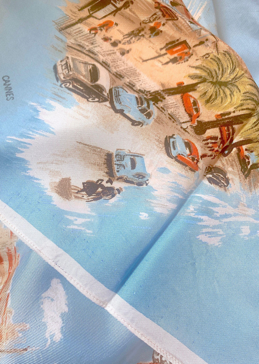 Thumbnail: RARE 1960s Vintage Collectible 'Côte d'Azur' Souvenir Scarf