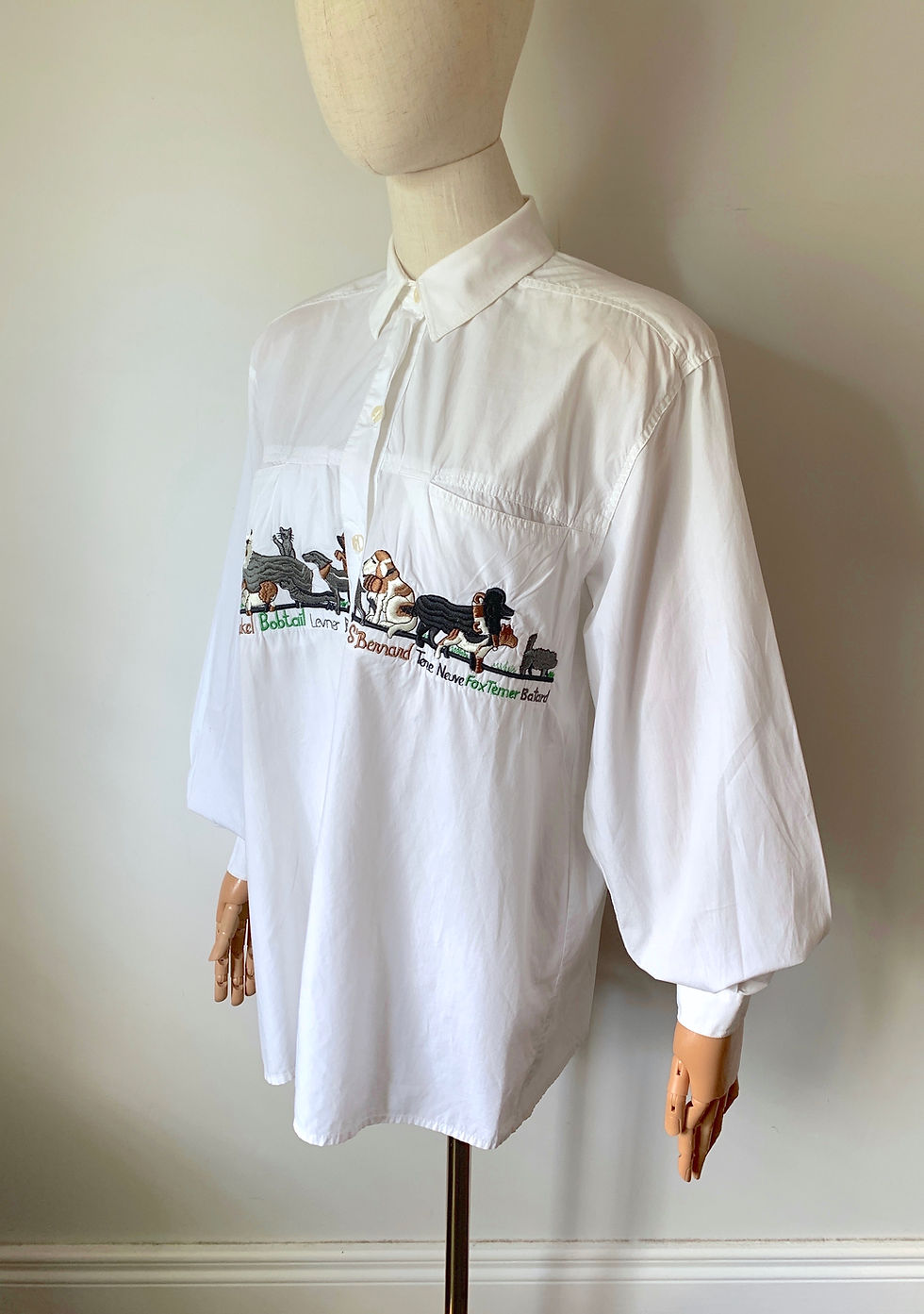 Thumbnail: Vintage 100% COTTON 'Dog Breeds' Embroidered Shirt