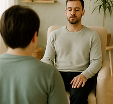 Temps d’échange lors d’une rencontre avec Magdaléna Bidault, sophrologue à Saint-Marcellin