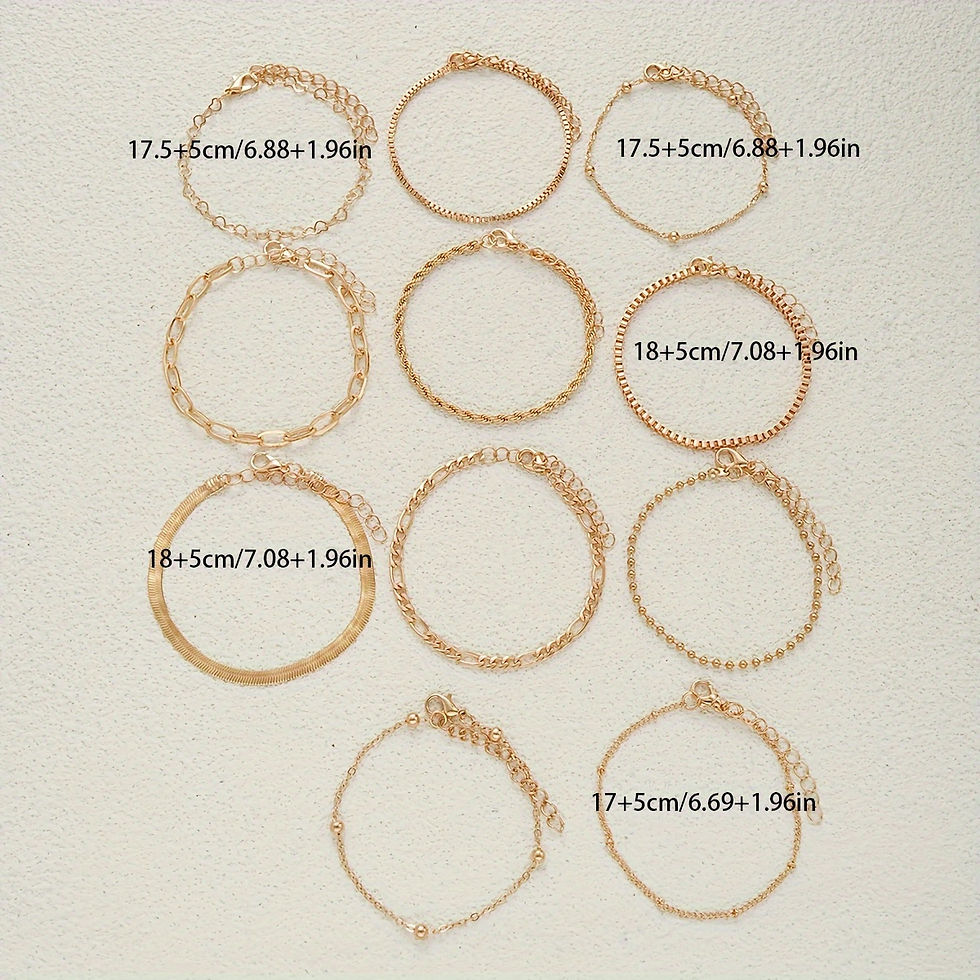 Miniature : 11pcs Chic Snake Chain Bracelet Set for Women - Perfect for Vacation, Dates & Ca