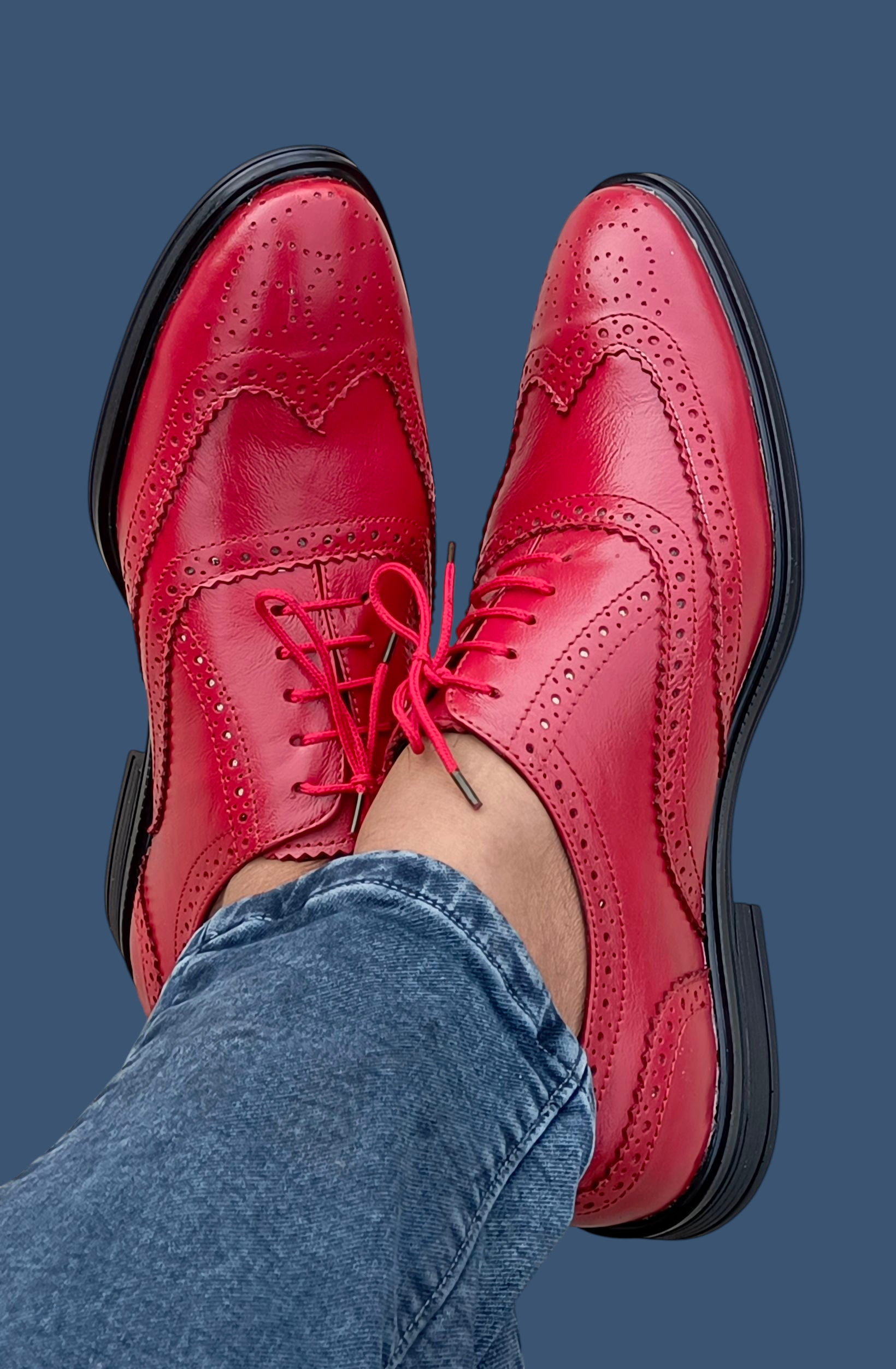 Alvitto fabulous design FullyHandmade red Oxford leather men's shoe