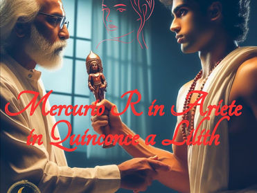 MERCURIO R IN ARIETE IN QUINCONCE A LILITH IN VERGINE