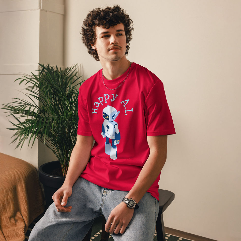 Thumbnail: Happy A.I. Unisex organic cotton t-shirt