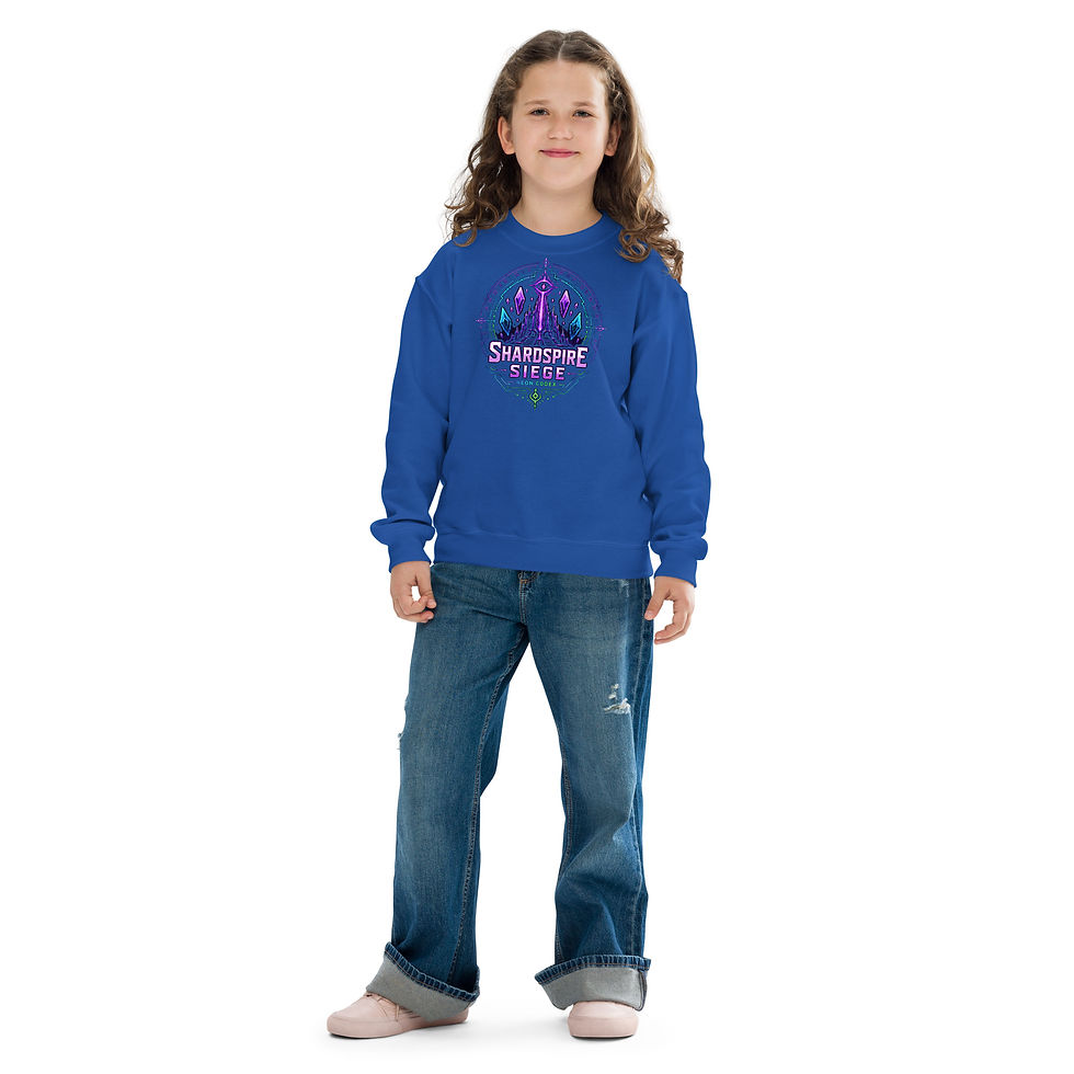 Thumbnail: Get First Page LLC Neon Codex ShardSpire Siege Youth crewneck sweatshirt