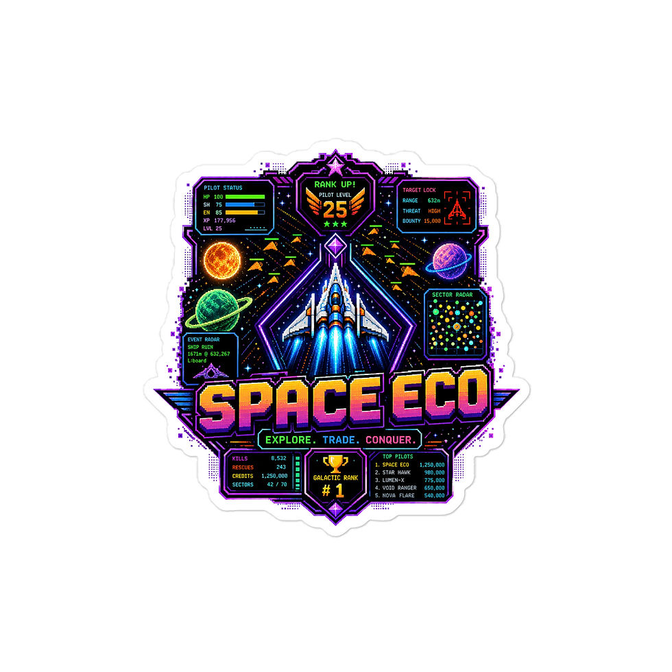 Thumbnail: Space Eco Sticker | Get First Page LLC | Kiss-cut vinyl decals