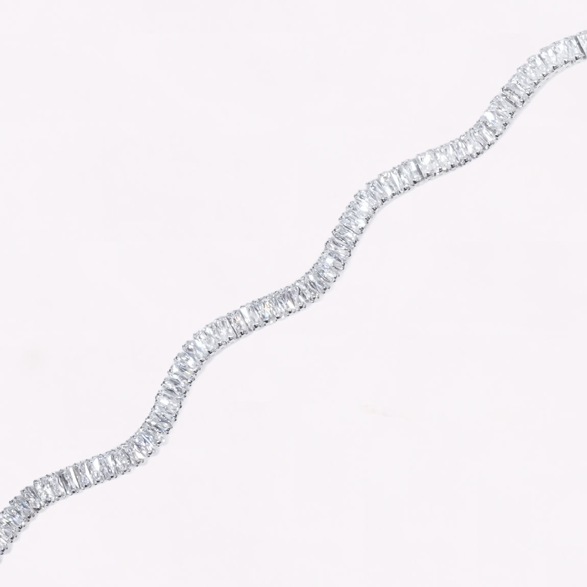 Silver Wave Crystal Bracelet