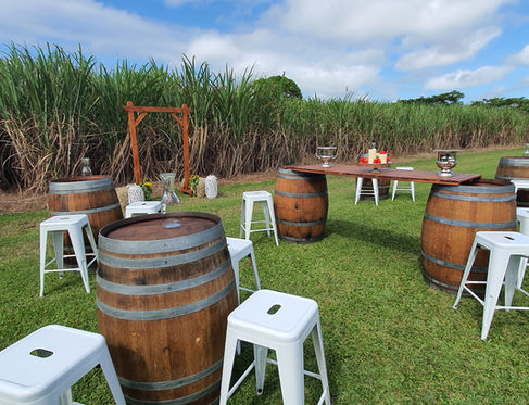 Rustic wedding barrel hire