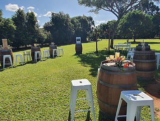 Wine barrel with floral display
