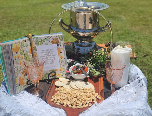 Wine barrel charcuterie display