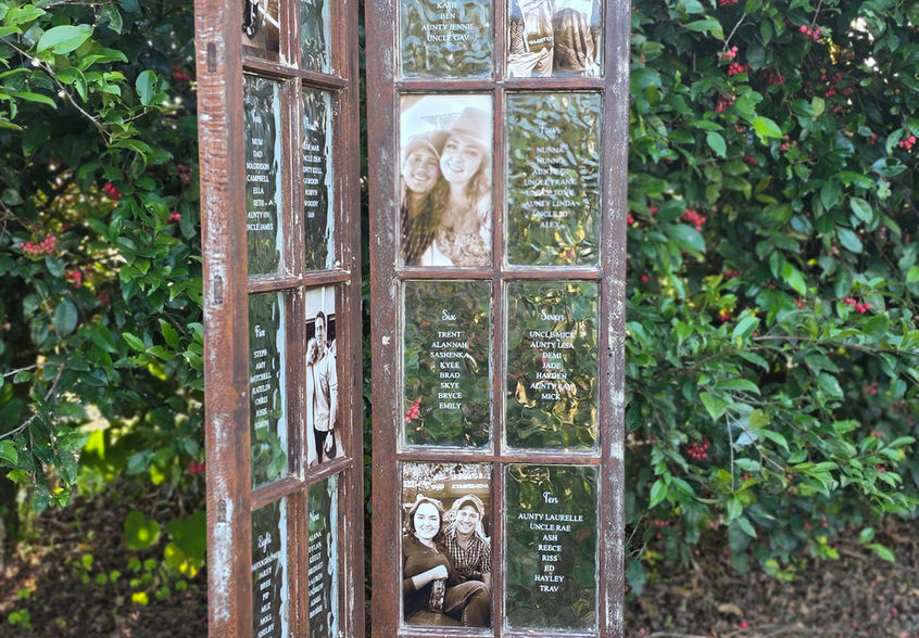 Casement window wedding seating chart Innisfail