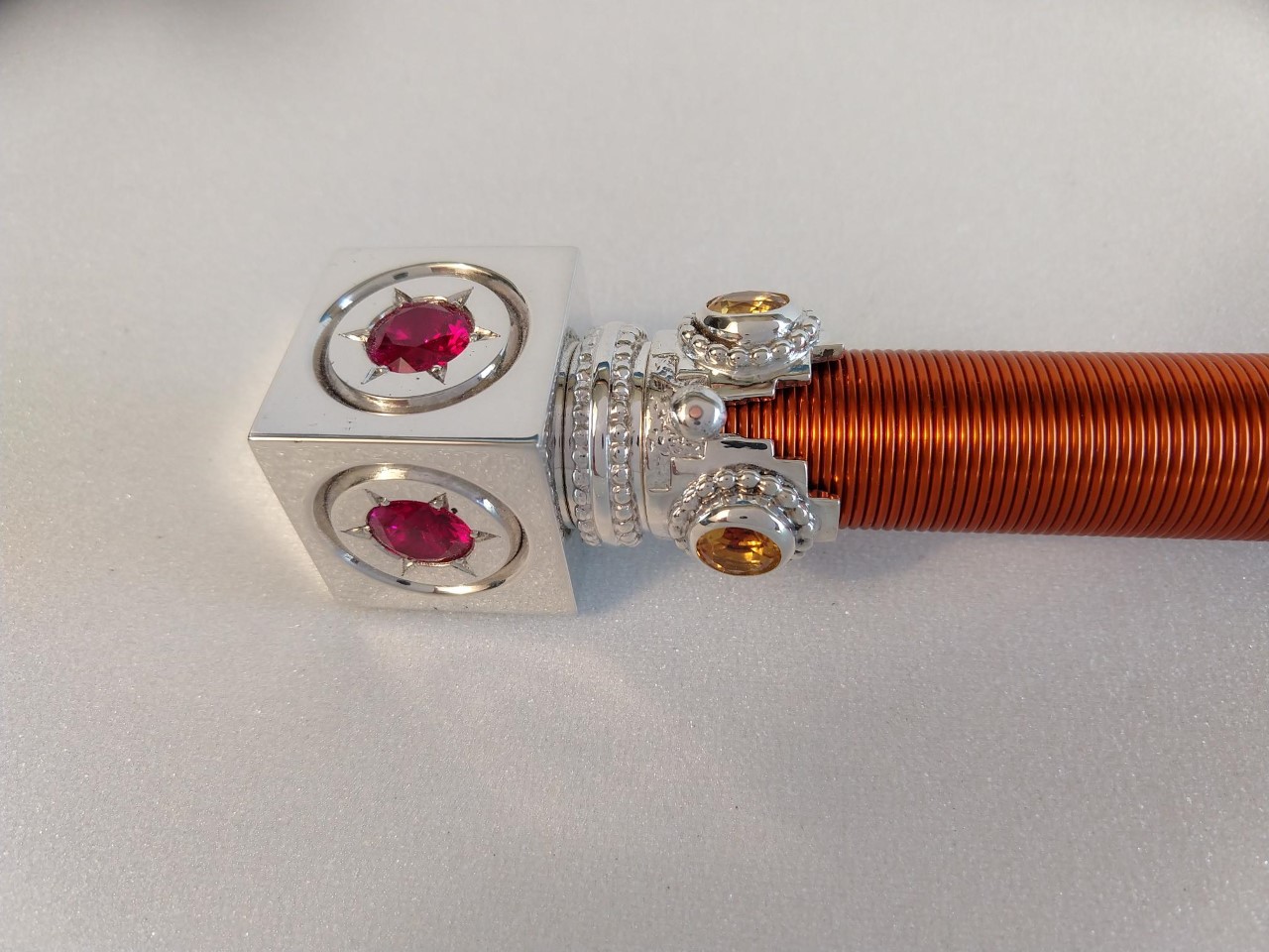 The Pyramid Sceptre in Silver detail