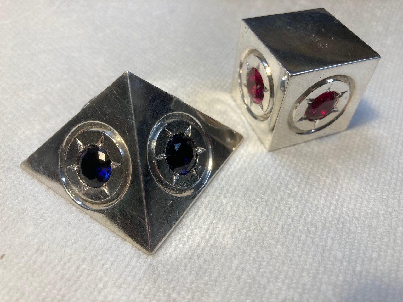 The Pyramid Staff with Silver Winding and Discs detail