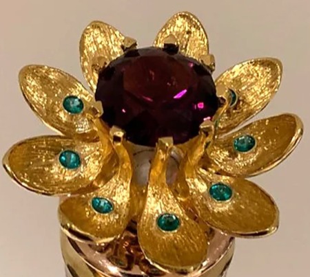 Level 4 Royal Sceptre - 25mm stone Citrine , Amethyst, Ametrine 18k Gold flower detail