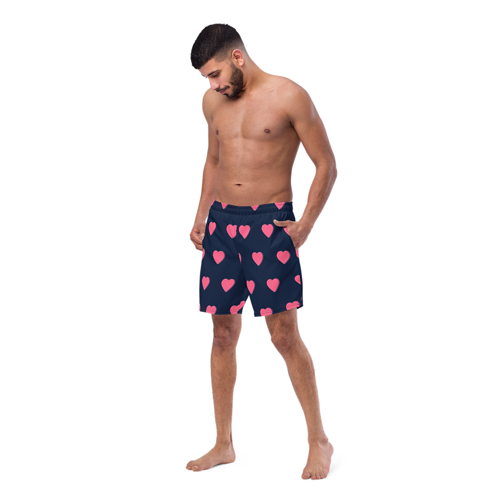 Thumbnail: Love Hearts All-Over Print Swim Trunks