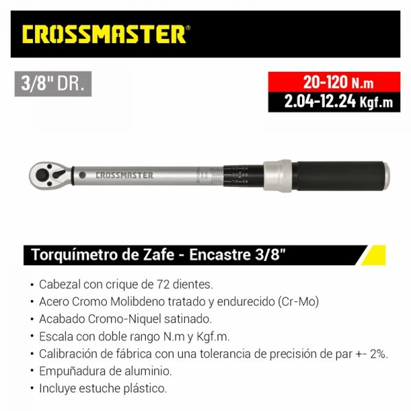 Miniatura: TORQUIMETRO DE ZAFE 3/8" 20-120NM