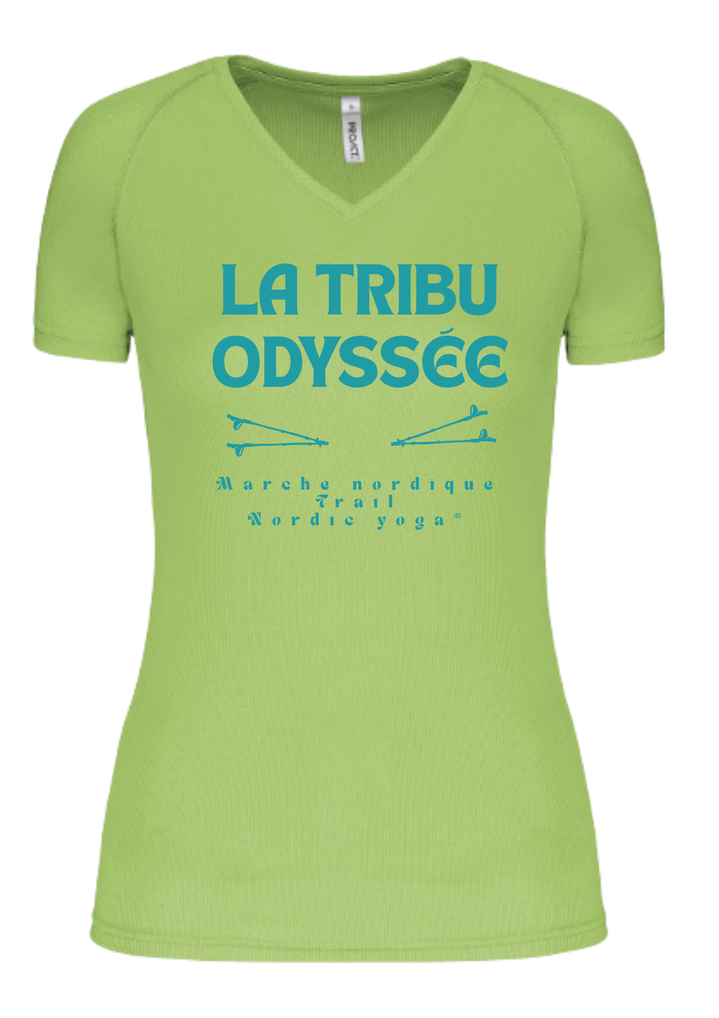 T-shirt de sport manches courtes col v femme