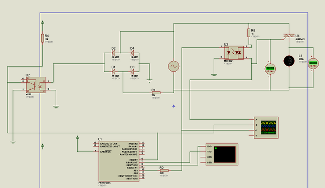 AC Power Control with Thyristor: Phase Angle Control using triac with PIC16F628A