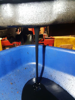 Mower engine oil change