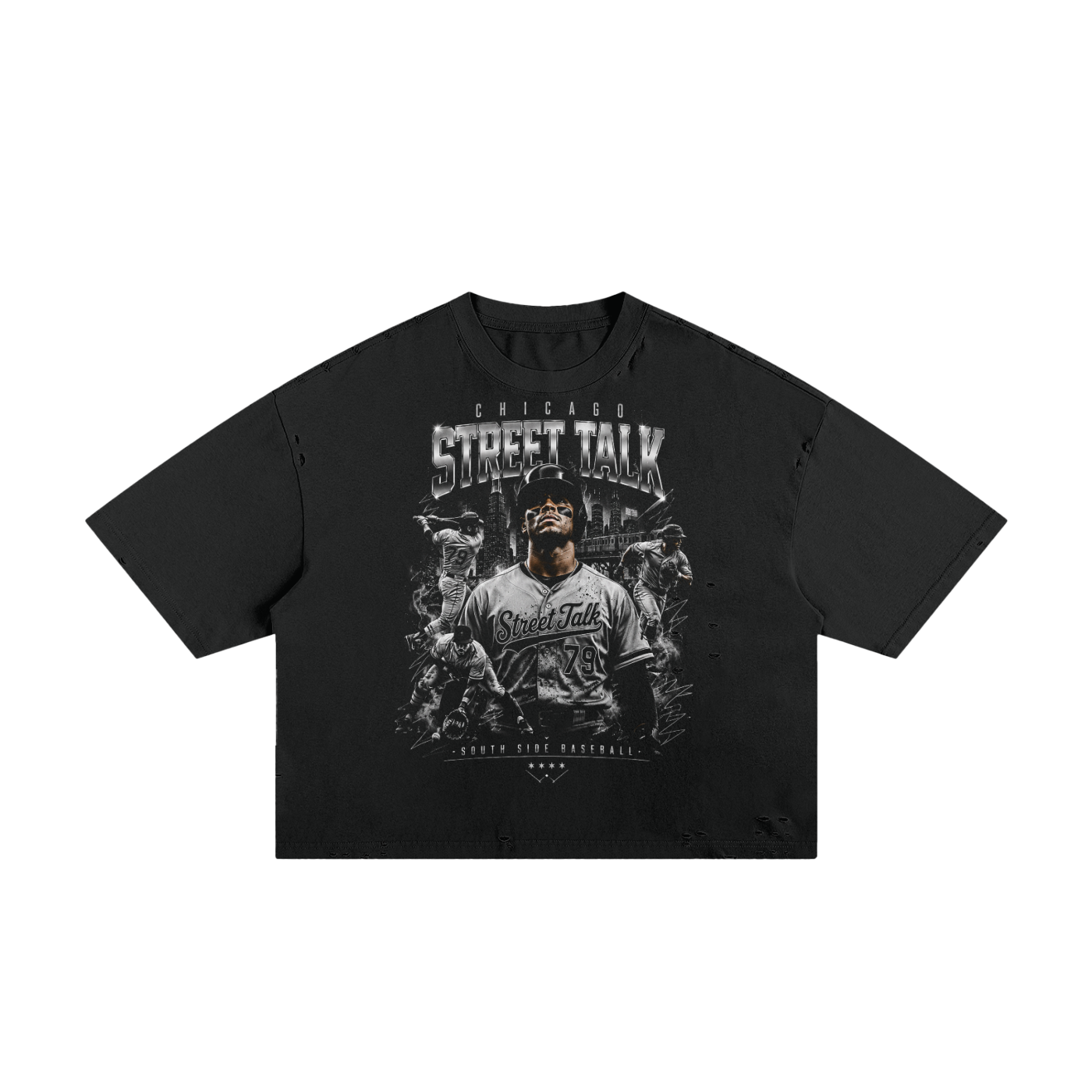 STC Sox bball Classic Frayed Boxy Tee