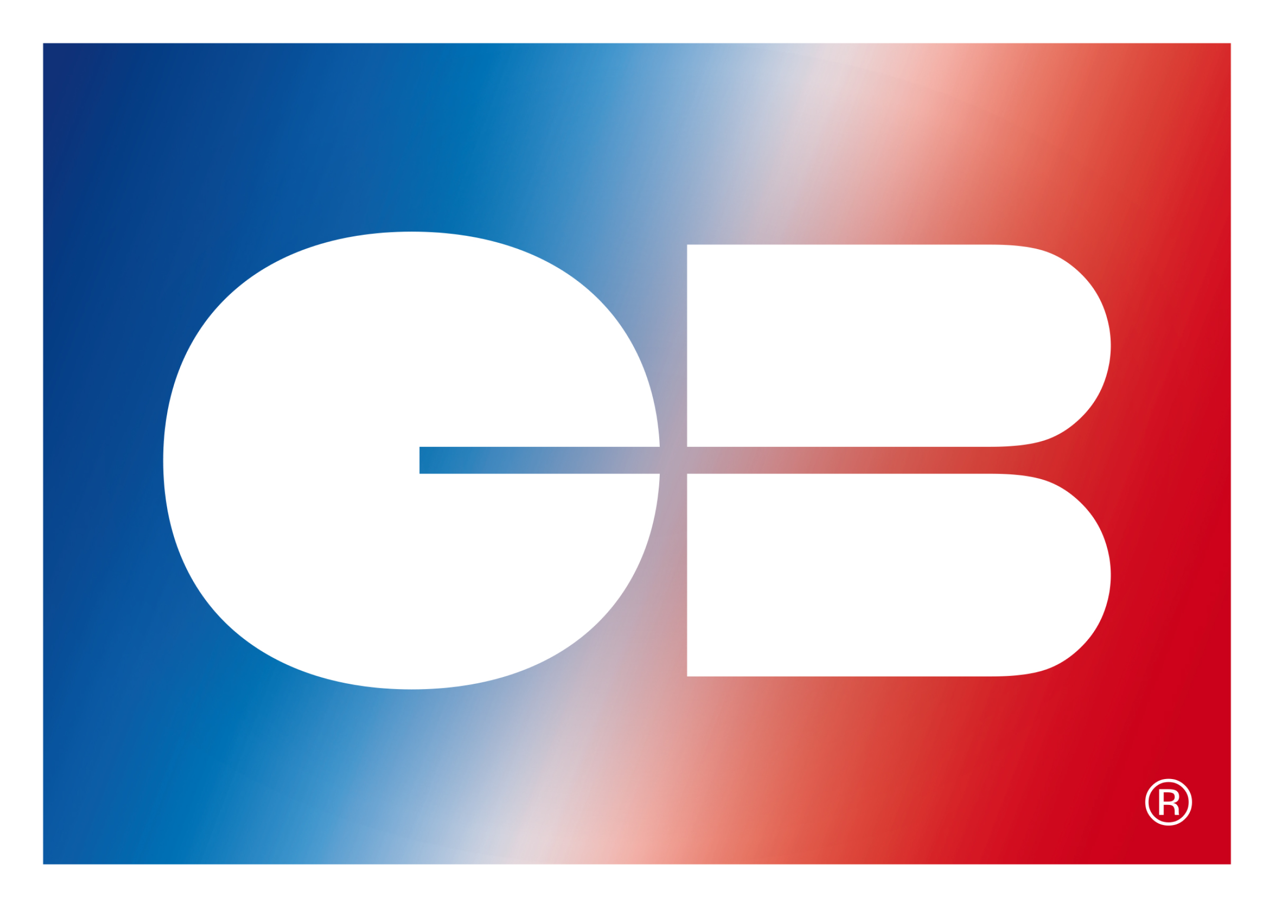 Logo Gîtes de France sur fond dégradé bleu et rouge.
