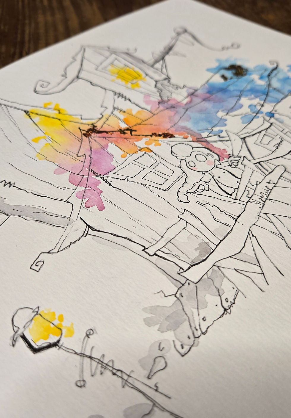 Miniaturbild: 🎨 Urban Sketch "Monkey Island" A4 🎨