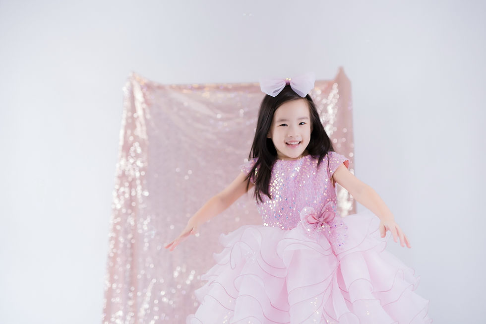 Thumbnail: ชุดราตรีเด็ก สีชมพู H17 Pink