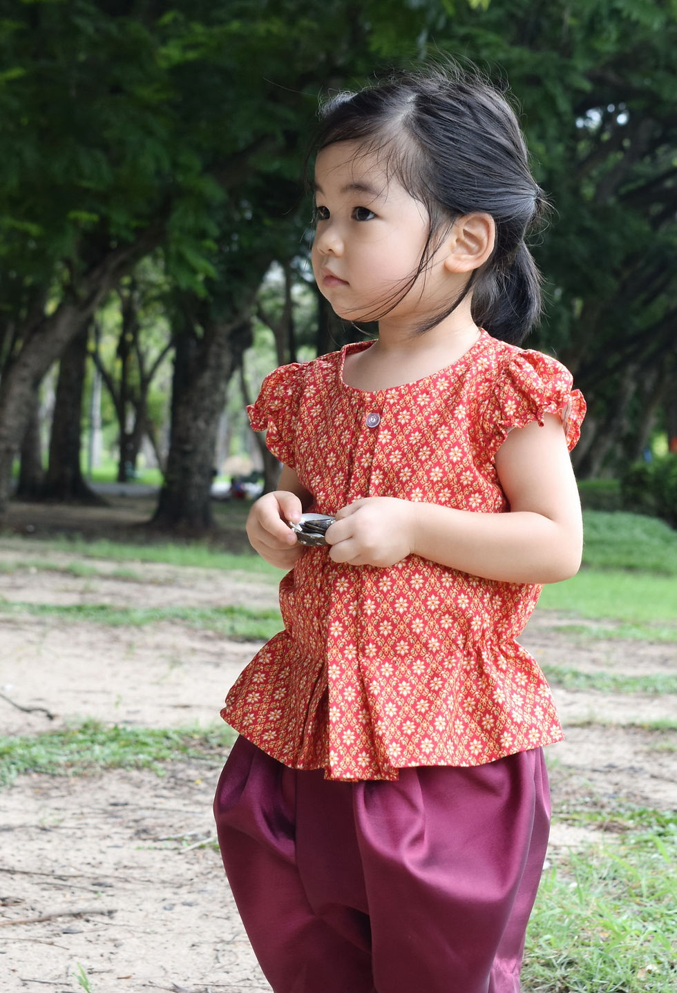 Thumbnail: ชุดไทยเด็ก J8- Red/maroon