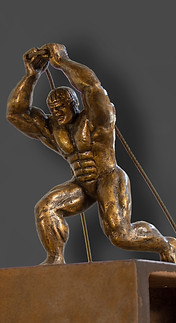 Bronze Atlas detail 3/4 view