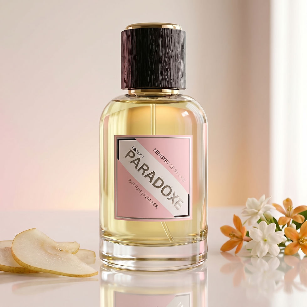 Thumbnail: Ministry of Sillage Project Paradoxe perfume for her with pear slices and delicate floral inspired accents.