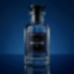 Project Sauvage Parfum bottle displayed against deep blue luxury background with minimalist elegance styling