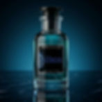 Project Eros Parfum bottle showcased against elegant blue gradient luxury backdrop.
