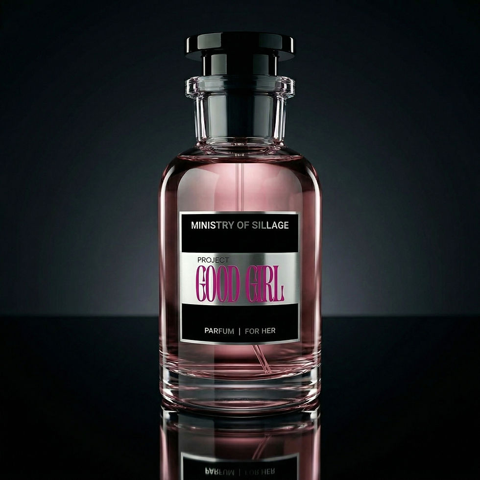 Project Good Girl Parfum bottle by Ministry of Sillage with elegant pink feminine aesthetic