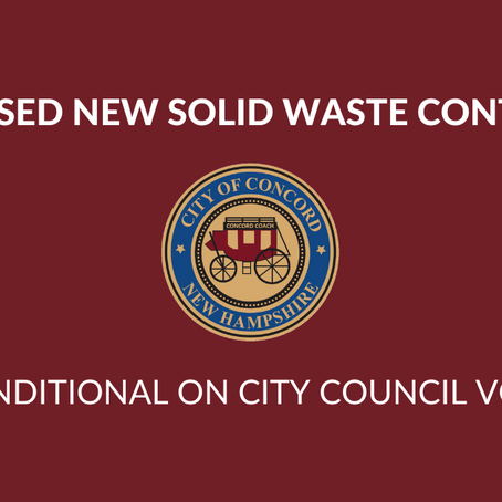 Concord, NH's Proposed New Solid Waste Contracts Receive Support from Solid Waste Advisory Committee