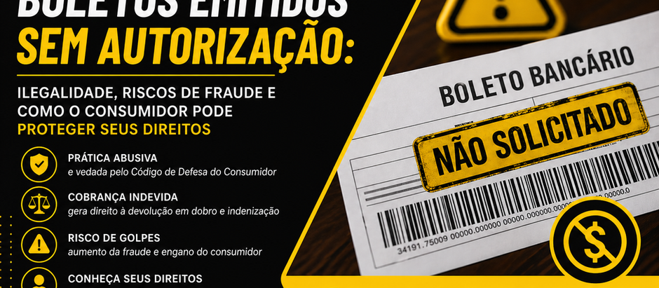 Boletos emitidos sem autorização: prática abusiva, riscos jurídicos e os direitos do consumidor no Brasil