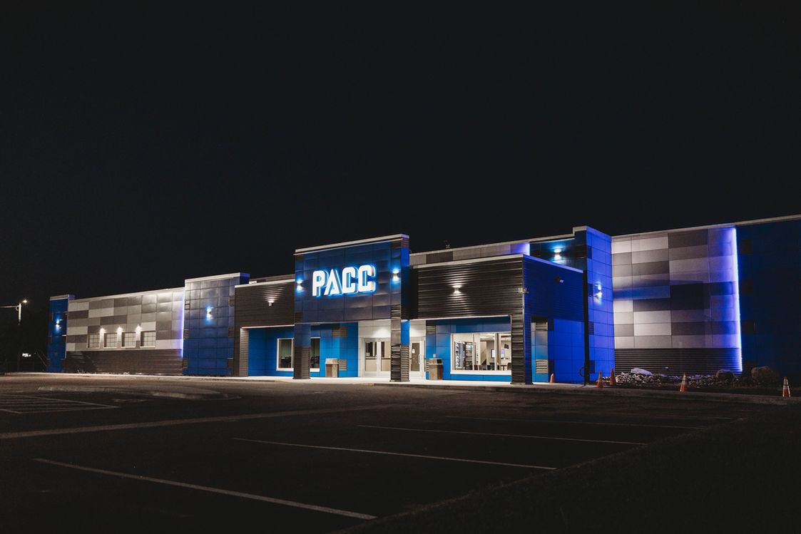 External phot of the pacc at night 