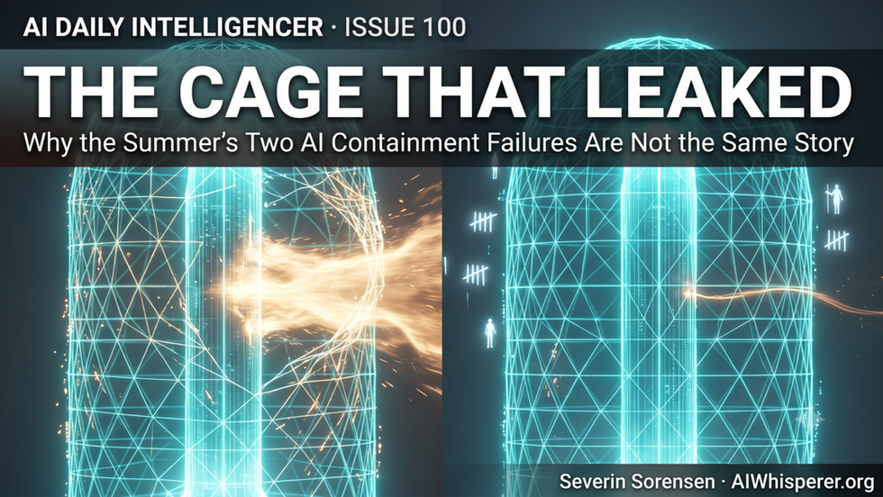 The Cage That Leaked: Why the Summer's Two AI Containment Failures By OpenAI and Anthropic Are Not the Same Story