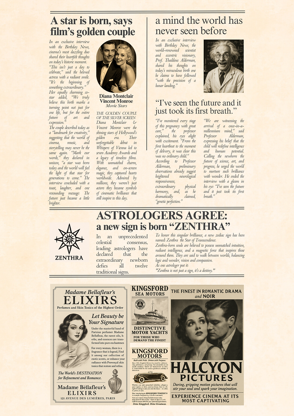 Birthday Newspaper Gift Download Print GiftStore101.com