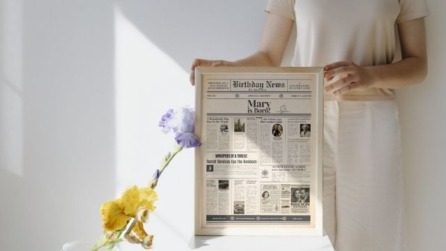 MARY Personalized Birthday Newspaper Gift Download Print GiftStore101.com