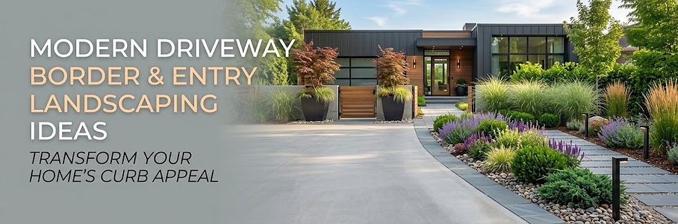 Modern Driveway Border and Entry Landscaping Ideas