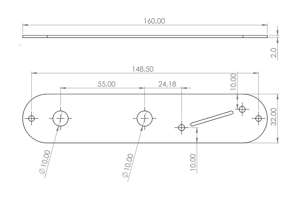 Miniatura: Control Plate Chave Inclinada